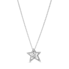 Колье Pavé Asymmetric Star Pandora