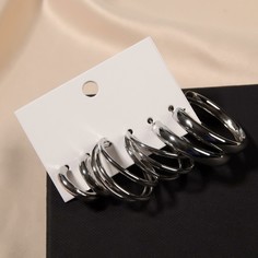 Серьги-кольца набор 3 пары NO Brand