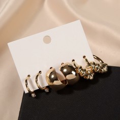 Серьги-кольца набор 3 пары NO Brand