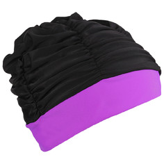 Шапочка для плавания объемная двухцветная, лайкра , цвет чёрно-фиолетовый NO Brand