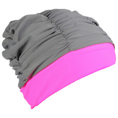 Шапочка для плавания объёмная двухцветная, лайкра, цвет серый/розовый NO Brand