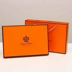 Коробка подарочная оранжевая, swet time, 33х22х5 NO Brand