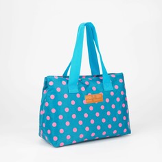 Косметичка-сумка, 2 отдела на молниях, цвет голубой NO Brand
