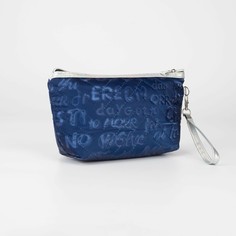 Косметичка-сумка, отдел на молнии, цвет синий NO Brand