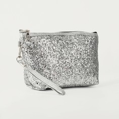 Косметичка-сумка, отдел на молнии, цвет серебряный NO Brand