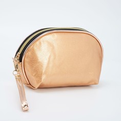 Косметичка-сумочка, отдел на молнии, с ручкой, цвет золотистый NO Brand