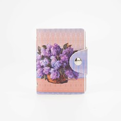 Визитница на кнопке, 28 листов, цвет фиолетовый NO Brand