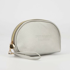 Косметичка-сумочка, отдел на молнии, с ручкой, цвет серебристый NO Brand