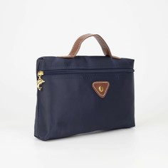 Косметичка-сумка, 2 отдела на молниях, цвет синий NO Brand