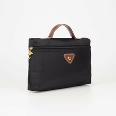 Косметичка-сумка, 2 отдела на молниях, цвет черный NO Brand