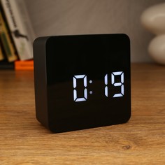 Часы-будильник электронные с календарём и термометром, 3 ааа, от usb, 10.5 х 10.5 х 4.5 см 473157 NO Brand