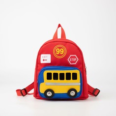 Рюкзак детский, отдел на молнии, наружный карман, цвет красный, NO Brand