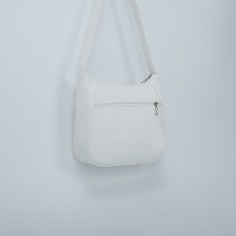 Сумка-мешок, отдел на молнии, 2 наружных кармана, длинный ремень, цвет белый NO Brand