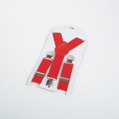 Подтяжки детские, ширина 2,5 см, цвет красный NO Brand