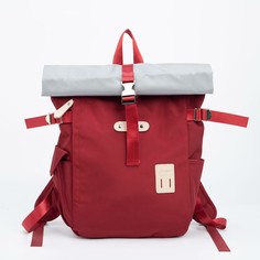 Рюкзак, отдел на карабине, 2 наружных кармана, цвет бордовый NO Brand