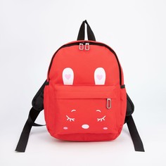 Рюкзак детский, отдел на молнии, наружный карман, дышащая спинка, 2 боковых кармана, цвет красный, NO Brand