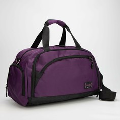 Сумка спортивная, отдел на молнии, 4 наружных кармана, длинный ремень, цвет фиолетовый NO Brand