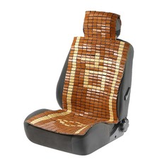 Накидка-массажер на сиденье с капюшоном, 43×115 см, бамбук, бежевый NO Brand