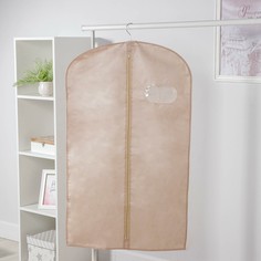 Чехол для одежды с окном, 60×120 см, спанбонд, бежевый NO Brand