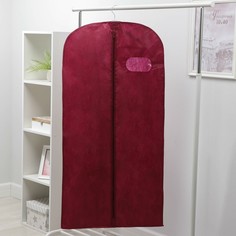 Чехол для одежды с окном 60×120 см, спанбонд, цвет бордо NO Brand