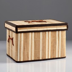 Короб для хранения, с крышкой, складной, 31×21×23 см, бамбук NO Brand