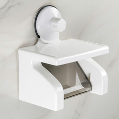 Держатель для туалетной бумаги с полкой, 18×11,5×20,3 см, цвет белый NO Brand