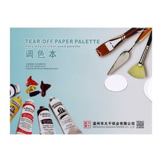 Палитра бумажная, лощённая, для масла, акрила, водных красок, плотность 60 г/м, размер 23 х 30.5 см NO Brand