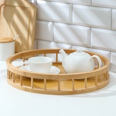 Поднос круглый jungle, d=36,5 см, бамбук NO Brand