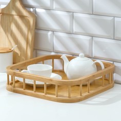 Поднос квадратный jungle, 30,5×30,5 см, бамбук NO Brand