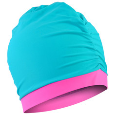 Шапочка для плавания объёмная двухцветная, лайкра, ментол/розовый NO Brand