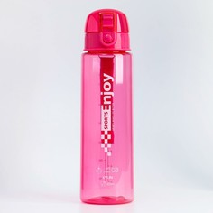 Бутылка для воды enjoy sports, 800 мл, клик, на ремешке, розовый 8х26 см NO Brand