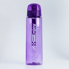 Бутылка для воды enjoy sports, 800 мл, клик, на ремешке, фиолетовый 8х26 см NO Brand