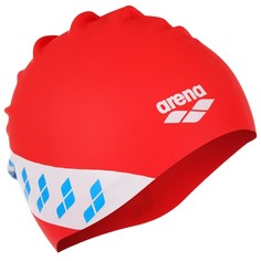 Шапочка для плавания arena team stripe cap, 001463477, цвет красный, силикон NO Brand