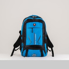 Рюкзак туристический, 40 л, отдел на молнии, 2 наружных кармана, цвет чёрный/голубой NO Brand
