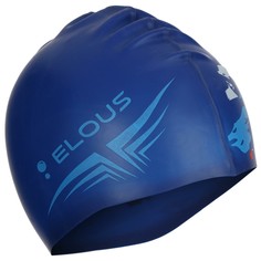 Шапочка для плавания elous, el010, силиконовая, россия, цвет синий NO Brand