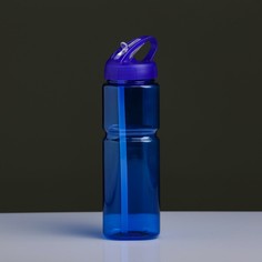 Бутылка для воды спортивная 800 мл, с поильником, на подвесе, синяя NO Brand