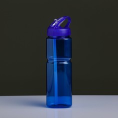 Бутылка для воды спортивная 800 мл, с поильником, на подвесе, синяя NO Brand