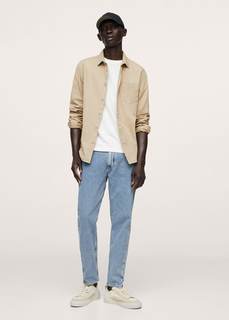 Хлопковая рубашка regular fit с карманом - Lumiere Mango