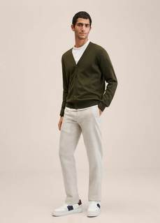 Брюки изо льна slim fit - Oyster Mango
