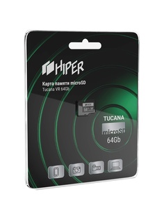 Карта памяти 64Gb - Hiper Micro Secure Digital XC UHS-1 U3 V30 Tucana VR HI-MSD64GU3V30