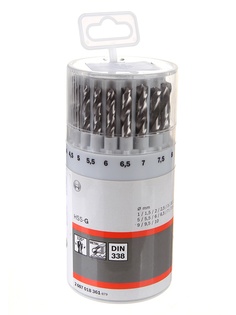 Набор сверл Bosch HSS-G 1-10mm по металлу 19шт 2607018361