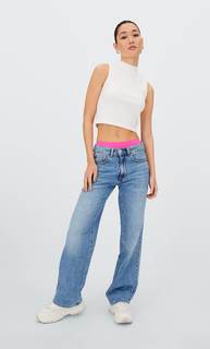 Stradivarius Джинсы Прямого Кроя С Низкой Посадкой Светлый Деним 36