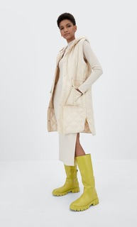 Stradivarius Длинный Стеганый Жилет Ванильный M