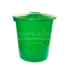 Бак для мусора пластик, 60 л, с крышкой, 43х43х54 см, Элластик-Пласт