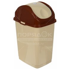 Мусорный контейнер пластик, 18 л, прямоуг, плав крыш, молоч, Dunya Plastik, Sympaty, 09403 DD Style