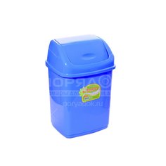 Мусорный контейнер пластик, 5 л, прямоугольный, плавающая крышка, синий перламутровый, Dunya Plastik, Sympaty, 09401
