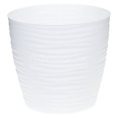 Горшок для цветов пластик, 1.7 л, 15х15х14 см, с поддоном, белый, Idea, Дюна, М 3068