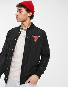 Черная спортивная куртка с принтом Chicago Bulls New Era-Черный