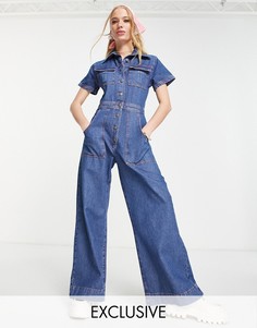 Джинсовый комбинезон Reclaimed Vintage Inspired-Голубой