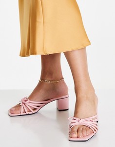 Розовые босоножки на каблуке Monki Mahalia-Розовый цвет